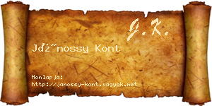 Jánossy Kont névjegykártya